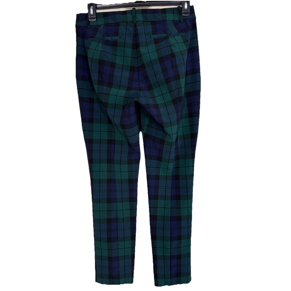 J. Crew Dress Pants Women’s 10 Black Watch Plaid Ruby Full-Length Stretch Tartan - Picture 7 of 16